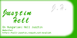 jusztin hell business card
